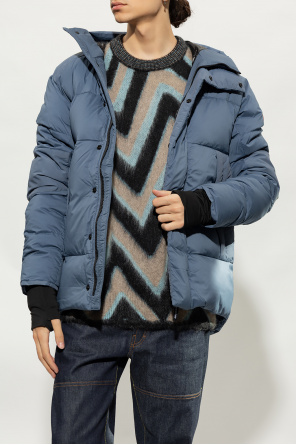 Blue Armstrong down jacket Canada Goose SchaferandweinerShops Australia stonewash denim jacket Blue